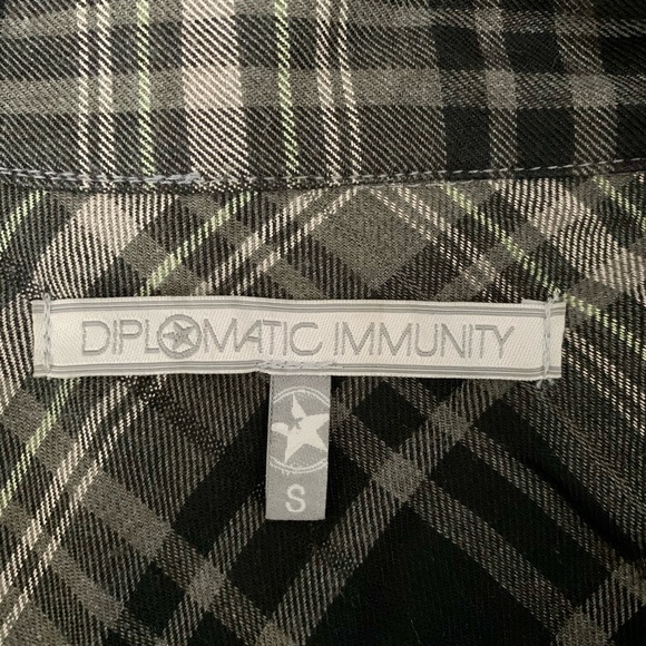 Brown Plaid Utility Button Up Top Size Small - Picture 7 of 11